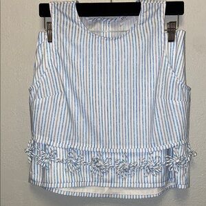 Storia Blue and White Striped Two-Piece Skirt Set